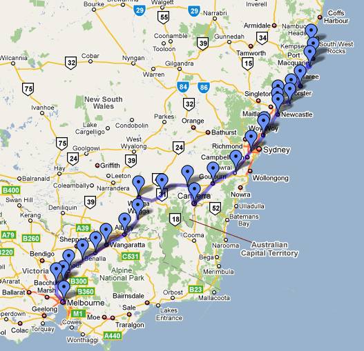 Kempsey to Melbourne ride4acure